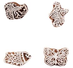 Set of 4 Piece New Mix Wooden Printing Blocks