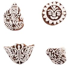 Set of 4 Piece New Mix Wooden Printing Blocks