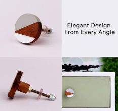 Mixed Shell Wooden Round Drawer Knob Online