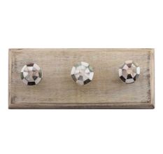 Mixed Shell Football Pattern Wooden Hooks