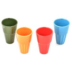 Ceramic Colored Glasses in Set of 4