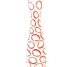 Hand Painted Orange Rings On Ceramic Vase