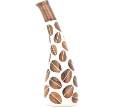 Brown Almonds on White Cream Vase