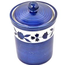 Blue Pottery Storage Lid Jar