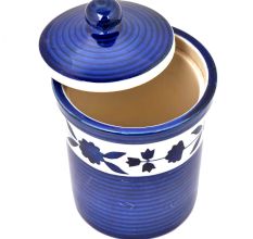 Blue Pottery Storage Lid Jar