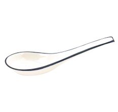White Ceramic Porcelain Soup Service Spoon