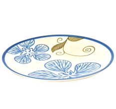 Handpainted Ceramic Floral Plates Set of 2