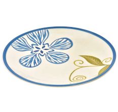 Handpainted Floral Ceramic Plates Set of 2