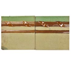 Hand-Painted Rope Ceramic wall Tile Set of 2