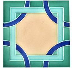Blue Shades Ceramic Geometric Design Tile