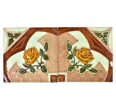 Vintage Ceramic Tile Flower Pattern Set f 2