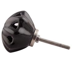 Black Daffodil Ceramic Flower Dresser Knobs Online