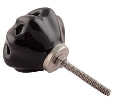 Black Daffodil Ceramic Flower Dresser Knobs Online