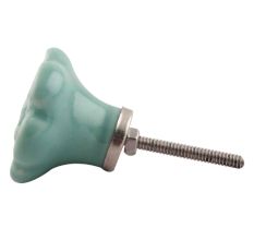 Sea Green Tiny Flower Ceramic Cabinet Knobs Online