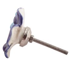 Navy Blue And Turquoise Ceramic Flower Knob Online