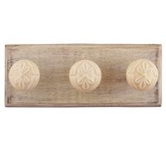Cream Anemone Ceramic Flower Wooden Hooks