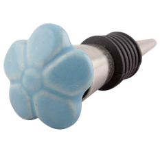 Turquoise Ceramic Flower Wine Stopper