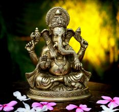 Brass 4 Handed Ganesha Statue