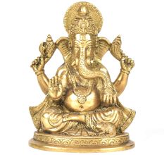 Brass 4 Handed Ganesha Statue