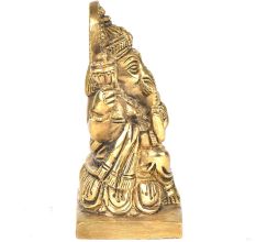 Brass 4 Hand Ganesha Sitting On a Raised Platform