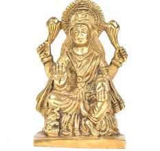 Brass Gaja Lakshmi Sitting On A Lotus