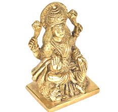 Brass Gaja Lakshmi Sitting On A Lotus