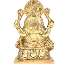 Brass Gaja Lakshmi Sitting On A Lotus