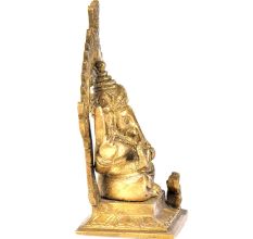 Brass Ganpati With Kirtimukha Top And Prabhavali