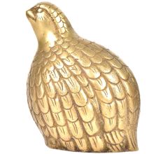 Brass Quail With Fine Engraving