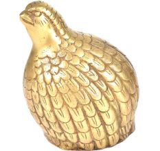 Brass Quail With Fine Engraving