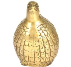 Brass Quail With Fine Engraving