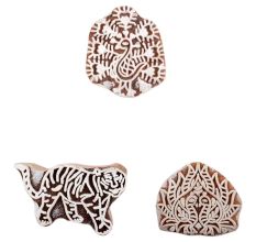 Set of 3 Piece New Mix Wooden Printing Block