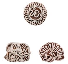 Set of 3 Piece New Mix Wooden Printing Block