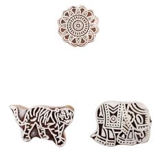 Set of 3 Piece New Mix Wooden Printing Block