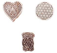 Set of 3 Piece New Mix Wooden Printing Block