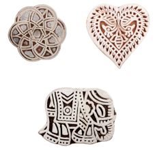 Set of 3 Piece New Mix Wooden Printing Block