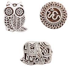 Set of 3 Piece New Mix Wooden Printing Block