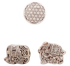 Set of 3 Piece New Mix Wooden Printing Block