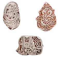 Set of 3 Piece New Mix Wooden Printing Block