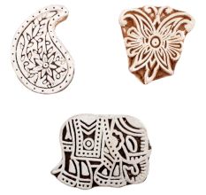 Set of 3 Piece New Mix Wooden Printing Block