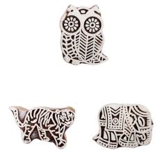 Set of 3 Piece New Mix Wooden Printing Block