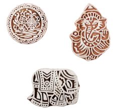 Set of 3 Piece New Mix Wooden Printing Block