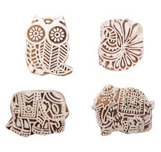 Set of 4 Piece New Mix Wooden Printing Block