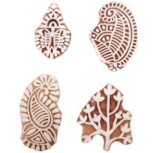 Set of 4 Piece New Mix Wooden Printing Block