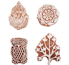Set of 4 Piece New Mix Wooden Printing Block