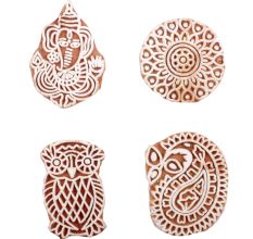Set of 4 Piece New Mix Wooden Printing Block