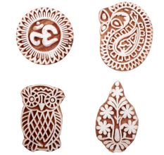 Set of 4 Piece New Mix Wooden Printing Block