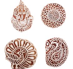 Set of 4 Piece New Mix Wooden Printing Block