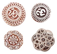 Set of 4 Piece New Mix Wooden Printing Block