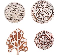 Set of 4 Piece New Mix Wooden Printing Block